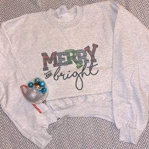 Merry and bright🎄Oversized Crewneck Sweater